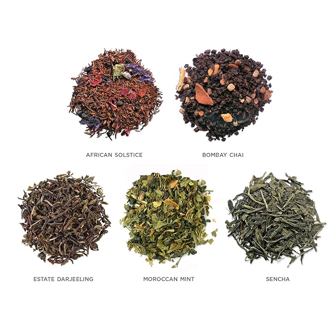 Tea Forte Single Steeps Loose Leaf Tea Sampler, Assorted Variety Tea Box, 15 Single Serve Pouches, Gifts for Mom, World of Teas Tea