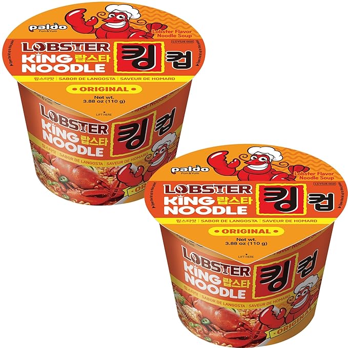 Paldo, Instant Bowl Noodles, Lobster Flavour, 110g 3.88 oz (Pack of 2)