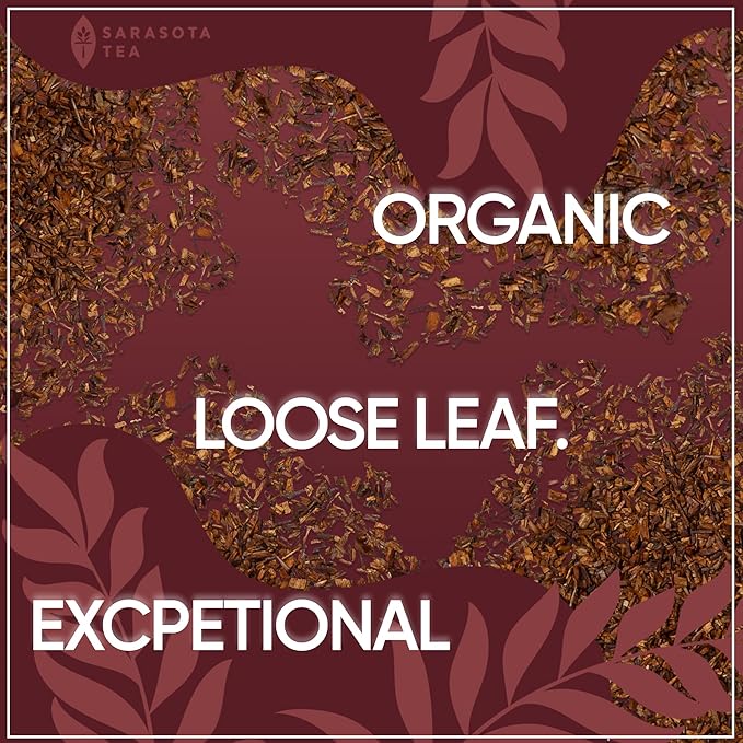 Organic Rooibos 1lb Loose Leaf Tea | 100% Pure South African Red Tea | Naturally Caffeine-Free | USDA Organic | Smooth & Earthy Flavor | Herbal Wellness | Non-GMO