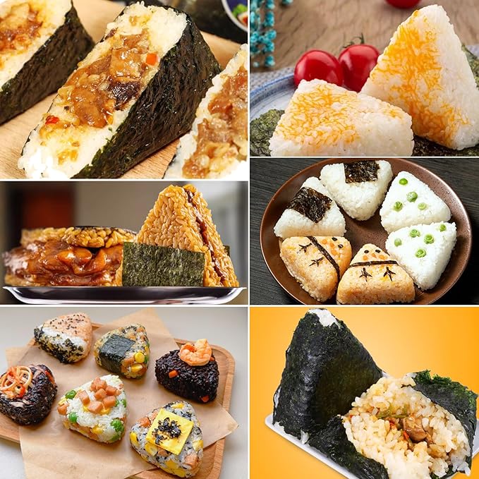 Onigiri Mold Triangle, 2 Pack Large Rice Ball Mold Sushi Makers, Japanese Rice Cooker Kit for Lunch Bento