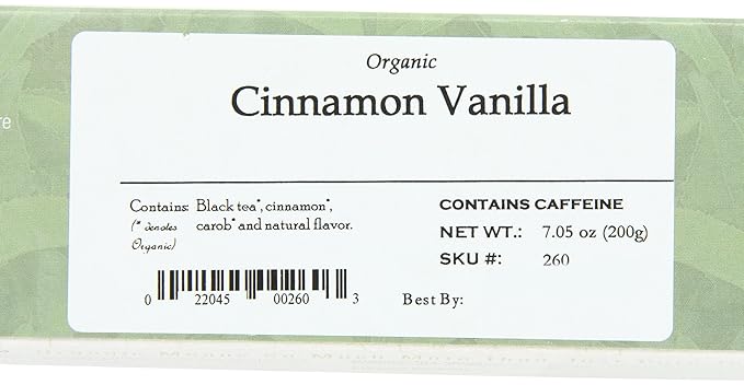 Davidson's Organics, Cinnamon Vanilla, 100-count Unwrapped Tea Bags