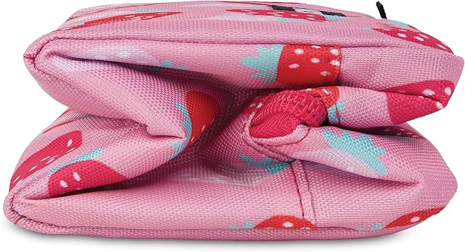 PackIt Freezable Small Insulated Snack Box, Sweet Strawberry, with EcoFreeze Technology (Built-in Ice Pack), Mini Cooler or Small Lunch Bag, For Fresh Snacks On the Go, for Work, Gym, or Travel