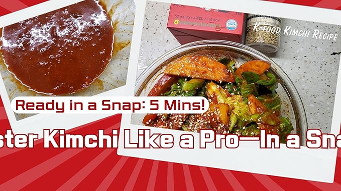 bomramtrove Kimchi Seasoning Cube Value Pack (32 Cubes) with Premium Roasted Sesame (100g) - Vegan Korean Kimchi Flavor Cubes from 13M-Viewer Hit Movie Location Yeongwol - Freeze-Dried Instant Seasoning, 8 Boxes