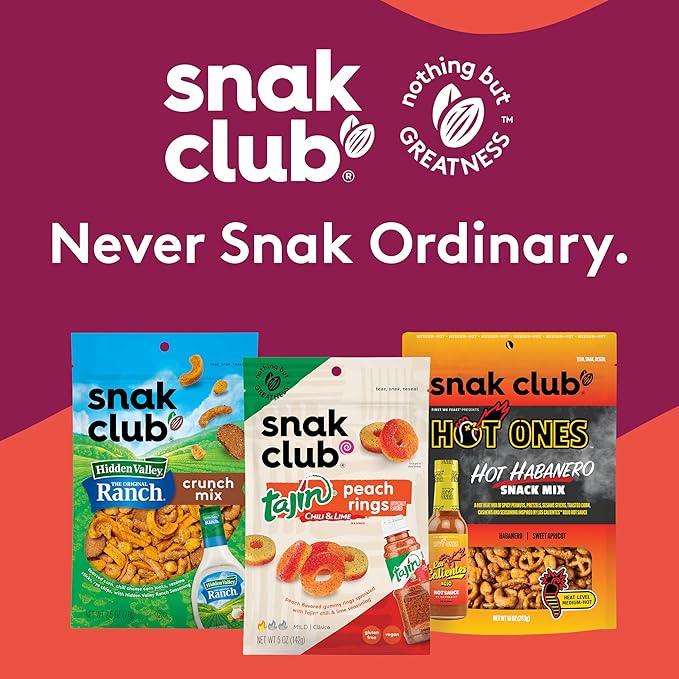 Snak Club Ramen Flavored Snack Mix, Crunchy Ramen Pieces, Toasted Corn, Sesame Sticks, Peanuts, Cashews, Soybeans, Edamame, 8 oz Resealable Bag