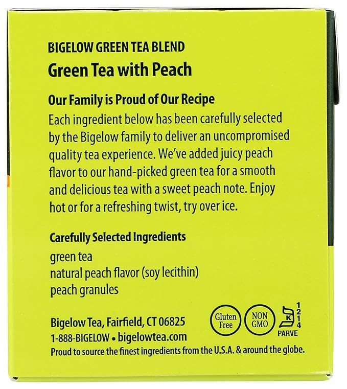 Bigelow Green Tea w/ Peach Tea Bags, 20 ct