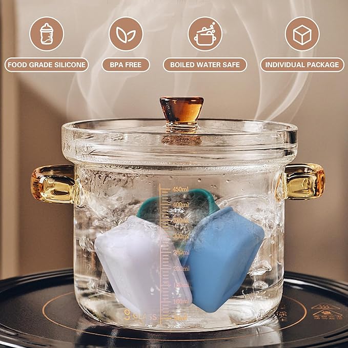 Finorder 4 Pack Silicone Snack Containers Small Food Storage Containers with Lids for Kids, 3.5oz Leak Proof Bpa Free Small Containers Set Children Lunch Box for Daycare, School, Travel