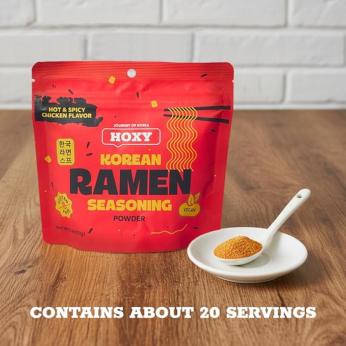 HOXY Journey of Korea "Korean Ramen Seasoning" | Gluten Free, Vegan | Finest Ramen Seasoning Powder | 5.3oz (HOT & SPICY CHICKEN, Pack of 1)