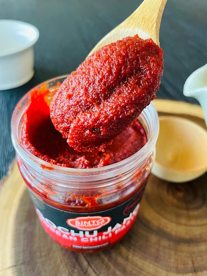 Sinto Gourmet Gochujang, Korean Red Hot Chili Paste, Sauce, Condiment, Gluten Free, No Added Sugar, Vegan, No Preservatives, non-GMO, No Soy, 10 oz :