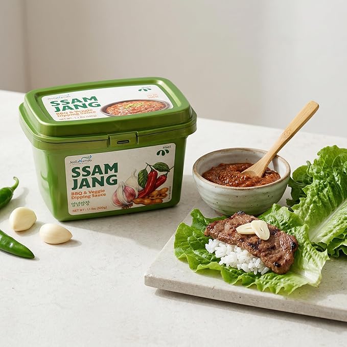 Mild Ssamjang Seasoning Sauce [ Korean Pantry ] Spicy Savory Jang Sauce with Fermented Soybean and Peppers, Perfect for Dipping [ JRND Foods] 500g