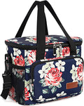 Femuar Lunch Bags for Women/Men, Insulated Lunch Bag for Work Office Picnic - Large Lunch Cooler Bag Leakproof Lunch Box with Adjustable Shoulder Strap for Adults - Floral