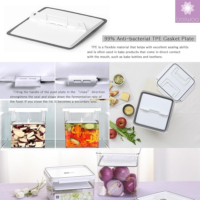 Pickle keeper Press Plate Food Storage Container Organizer for Kimchi Sauerkraut Fermentaion Airtight Lid Locking for Preserved Food (10L / 2.6 gal)