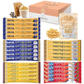 CUTIE MANGO Korea Mix Coffee 25 Sticks + Dalgona Crunch | Korean Favorite Instant Coffee Sampler Assortment Packet 5 Flavors (5 Sticks Each) | Chunk Sweet Dalgona Topping Home Camping Party Office