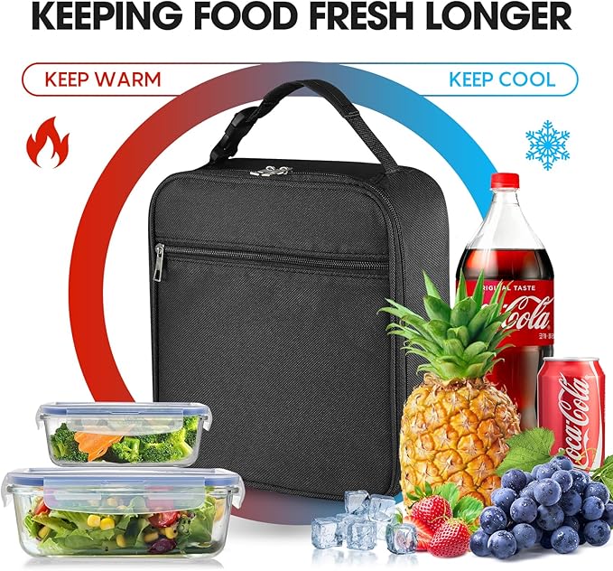 12 Pack Lunch Box Bulk,Insulated Reusable Lunch Bags with Aluminum for Women Men Girls,Leakproof lunch boxes,Small Lunch Tote Bag for Office,Work,Beach or Travel,Multicolor
