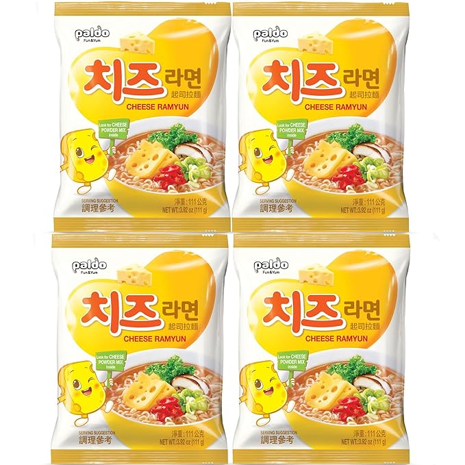 Paldo Korean Ramen Family Pack (Cheese) 3.92oz (Pack of 4)