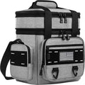 TENKIST Expandable Tactical Lunch Box, Large Insulated Lunch Cooler Bag Heavy Duty Leakproof Lunch Pail for Men Adults Work Office Outdoor Picnic Trips,16L,Grey