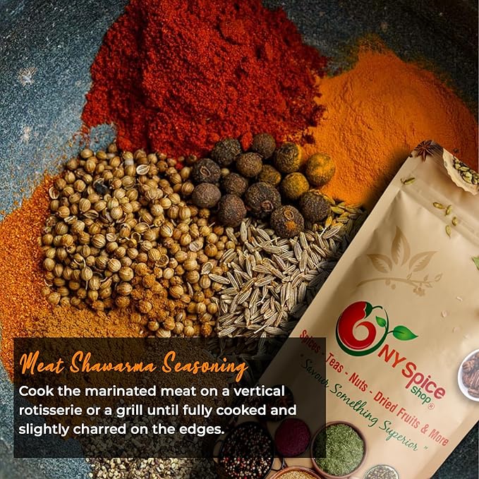 NY Spice Shop Meat Shawarma Seasoning - 6 Ounce Mediterranean Blend for Cooking and Culinary Use - Fine Spiced Blend for Grilled Meat Rice Dishes, Roasted Vegetables, Spice Mix & Shawarma