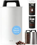 KIVY Vacuum Coffee Canister - Push Lid Preserves Coffee Aroma & Oil - Stainless Steel Airtight Coffee Canister - Container for Ground & Coffee Bean Storage - Storage Jar - Removes Excess Air