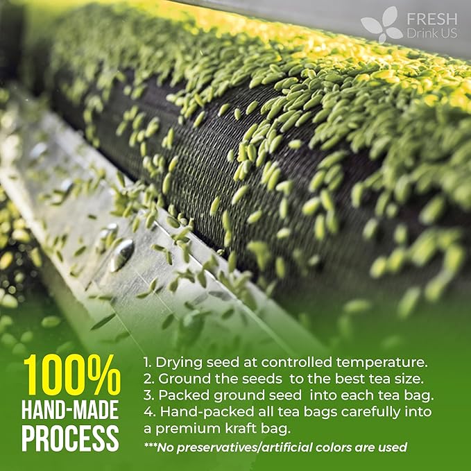 FreshDrinkUS, Premium 135 Fennel Tea Bags, 100% Natural & Pure from Fennel Seeds. Made with Natural Material Tea Bags. No Sugar, No Caffeine, No Gluten, Vegan.