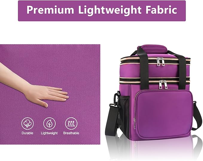 GLENKEY Tactical Lunch Box Cooler Bag - Expandable Insulated Lunch Bag for Men Women - Large Lunchbox for Adults Work Shifts Outdoor Trips Purple 16L
