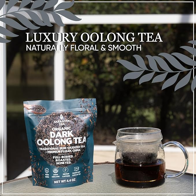 Oolong Tea Loose Leaf 4.4 oz – Premium Chinese Oolong Tea Leaves – Smooth Floral Toasted Flavor – Bulk Loose Leaf – Naturally Caffeinated