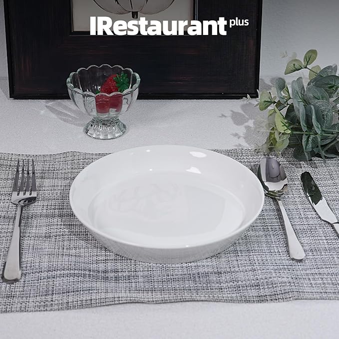 Bone China Cone Shape Commercial Grade Dinnerware Soup Plate 8.5 inch, Case of 6