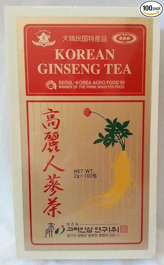 Korean Ginseng Tea - 100 Tea Bags x .07 oz. (2g)