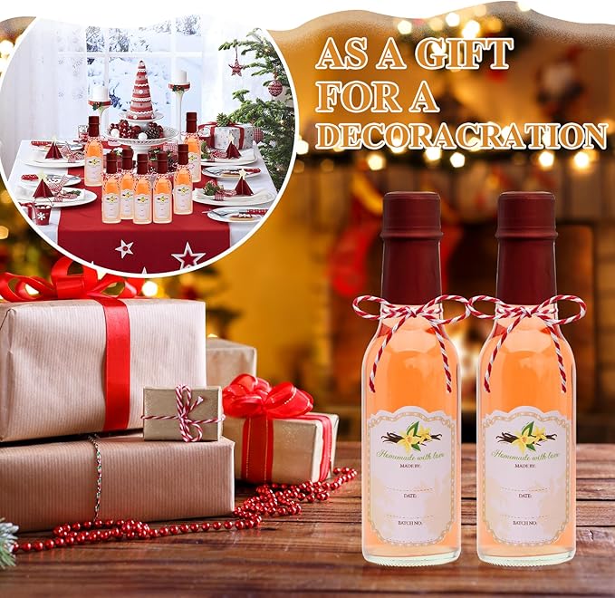 5oz Hot Sauce Bottles with Lids,Clear Woozy Bottles with Shrink Capsules,Small Wine Making Bottle With Lid for Bottling,Empty 5oz Glass Vanilla Extract Bottle With Red Caps Set of 25