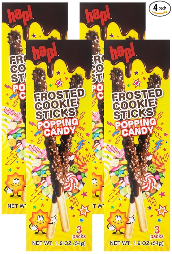 Hapi Frosted Cookie Sticks Popping Candy 1.9 Oz (pack of 4)