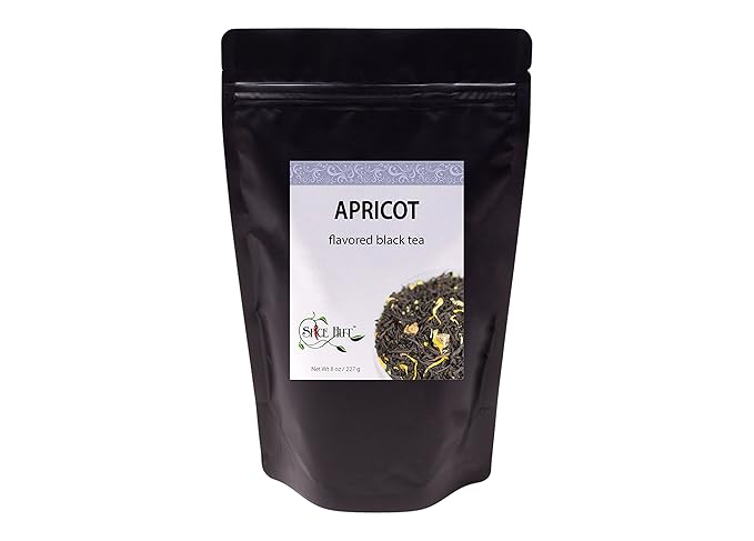 Apricot Tea, Loose Leaf Flavored Black Tea - Caffeinated, Superfruit | bulk 8oz, 80-100 cups | The Spice Hut, First Sip of Tea