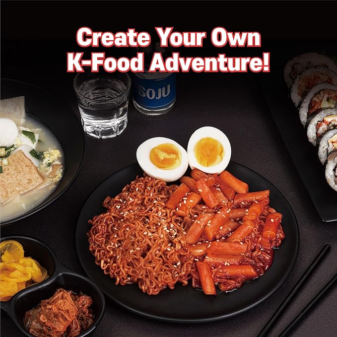 KINIKORA Premium Instant Rabokki Cup - Swicy Flavor, 2 Cups, Korean Ramen & Tteokbokki, Quick and Easy Street Food