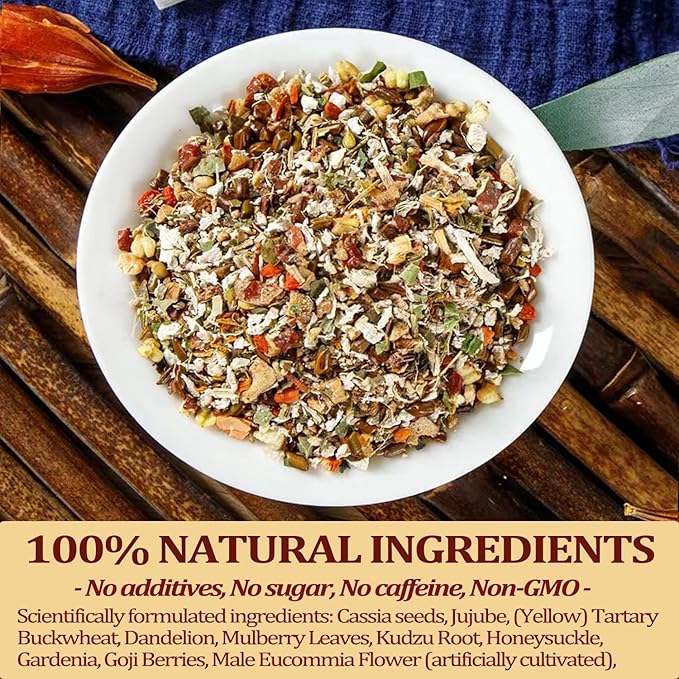 Daily Liver Care Tea, Natural LiverTea for Health, Chinese HerbalTeas, Organic LiversCleanse with Different Herbs, NO Additives No Caffeine No Sugar (30 Tea bags-1Box)