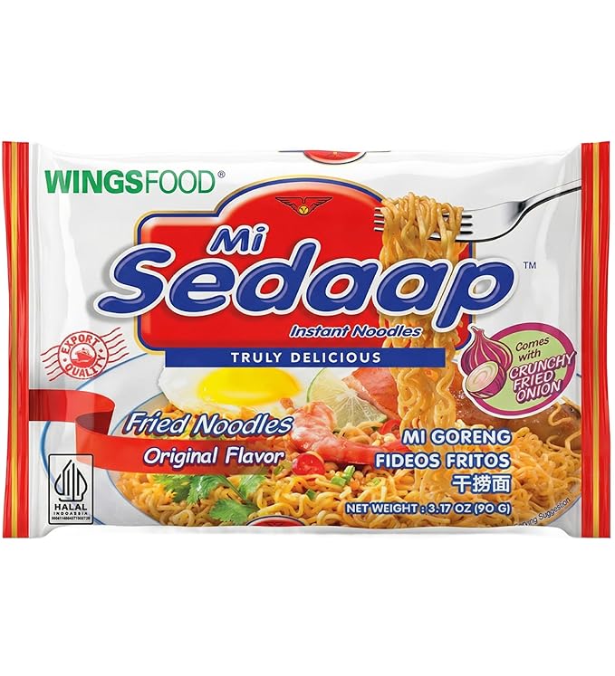 Mi Sedaap Mi Goreng Flavor - Authentic Indonesian Style Fried Instant Noodles, Halal Certified, Perfect for Quick and Flavorful Meals | 3 OZ (Pack of 1)