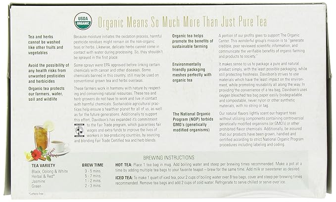 Davidson's Organics, Earl Grey, 100-count Unwrapped Tea Bags