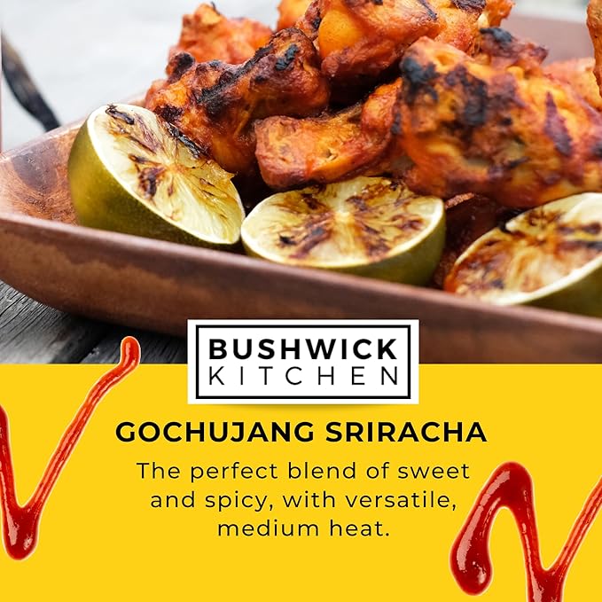 Weak Knees Gochujang Sriracha Hot Sauce - Infused with Bold Korean Gochujang Paste & Classic Spicy Sriracha for Noodles, Rice & Marinades - Made in the USA - 10.5oz Squeeze Bottle