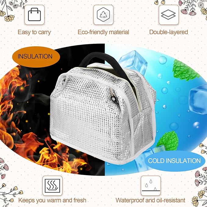 Teacher Appreciation Gifts Bulk Back to School Thank You Insulated Lunch Bags Teacher Reusable Lunch Bags Leakproof Totes End of Year Appreciation Gift for Men Women(12 Pcs,Floral)