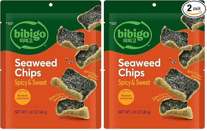 Bibigo Spicy & Sweet Seaweed Chips, 1.41 Ounce (Pack of 2)