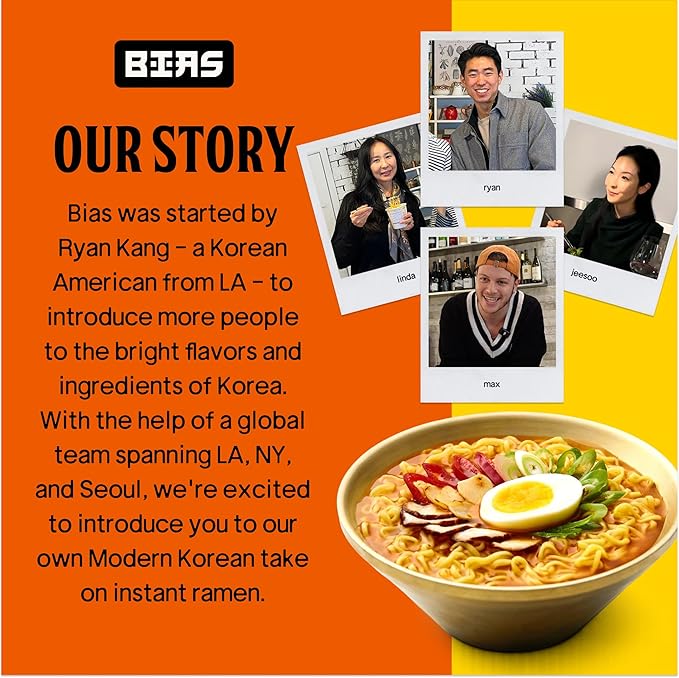 BIAS Apgu Red Chili Instant Noodles - Spicy Korean Ramen with Premium Toppings, Vegan, Air-Dried, Low Calorie (320 Cal) - 12 Pack