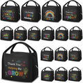 Teacher Appreciation Gifts Bulk Back to School Thank You Insulated Lunch Bags Teacher Reusable Lunch Bags Leakproof Totes End of Year Appreciation Gift for Men Women(12 Pcs,Rainbow)