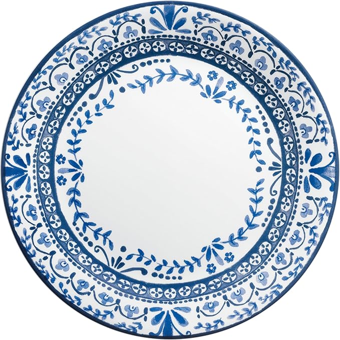 Corelle Vitrelle 6 PIECE Dinner Plates Set Triple Layer Glass and Chip Resistant, Lightweight Round Plates, Portofino