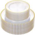 supernal 100pcs Clear Plastic Plates with Gold Beads-Clear and Gold Plastic Plates Disposable Heavy Duty-50 Dinner Plate 10.25inch and 50 Dessert Plate 7.5inch for Wedding,Birthday,Bridal Showers