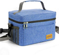 ONFAON Lunch Bag for Men/Women, Insulated Reusable Lunch Box Leakproof Cooler Tote Bag Freezable with Adjustable Shoulder Strap for Office Work Picnic Beach(Blue)