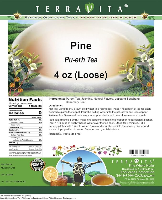Pine Pu-erh Tea (Loose) (4 oz, ZIN: 532668)