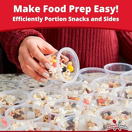 Leakproof, BPA Free 5.5 oz Souffle Cups 500 PK. Stackable Portion Containers for Sampling, Salad Dressing, Sauces, Jello Shots. Plastic Food Prep Supplies for Restaurant, Cafe, Catering, Deli, Party