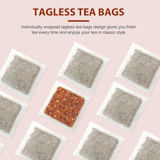 Soeos Organic Rooibos Tea, 100 Count (Pack of 1), Naturally Sweet Herbal Tea, Caffeine Free, USDA Organic, Red Rooibos Tea Bags, Farmed in South Africa 9oz (250g)