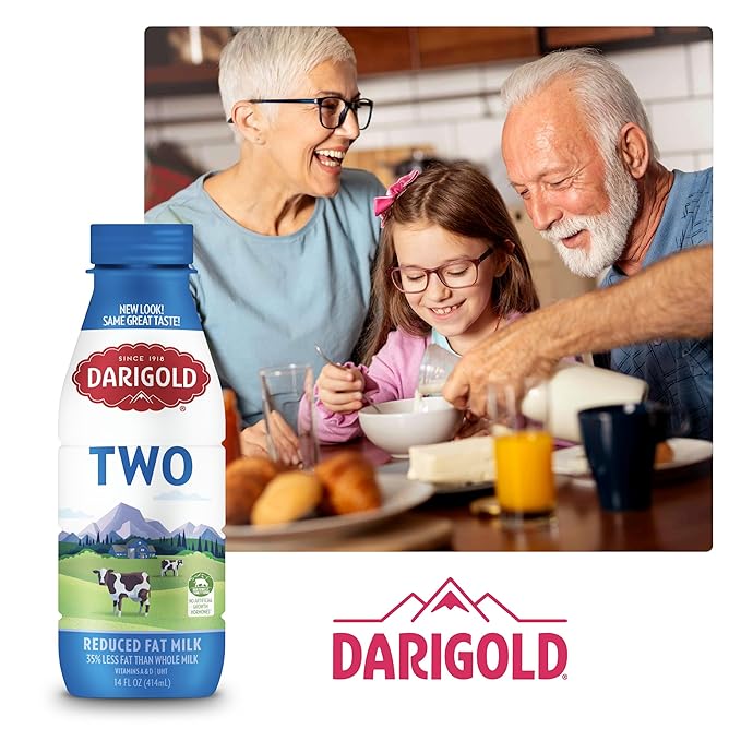 Darigold Milk 2 Percent, Reduced Fat Shelf Stable Milk with 12 Essential Nutrients, 15g Protein, rsBT Free - 14oz, 12 Pack (Two Percent)