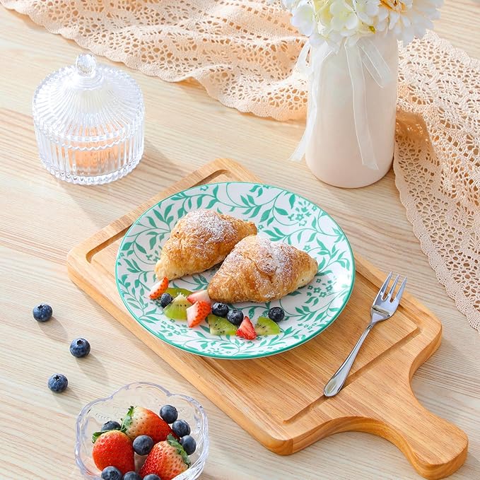 vancasso Ceramic Salad Plates Set of 6, Small Vintage 8.25 Inch Plate Set of 6 for Kitchen, Porcelain ColorfulDessert Plates for Kitchen, Microwave Oven Dishwasher Safe, Vintage Gift, Pastel