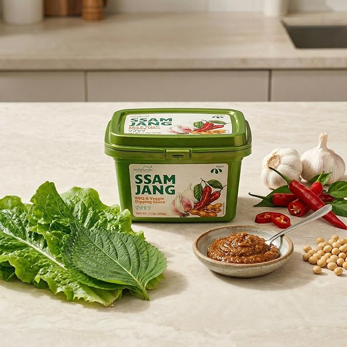Mild Ssamjang Seasoning Sauce [ Korean Pantry ] Spicy Savory Jang Sauce with Fermented Soybean and Peppers, Perfect for Dipping [ JRND Foods] 500g
