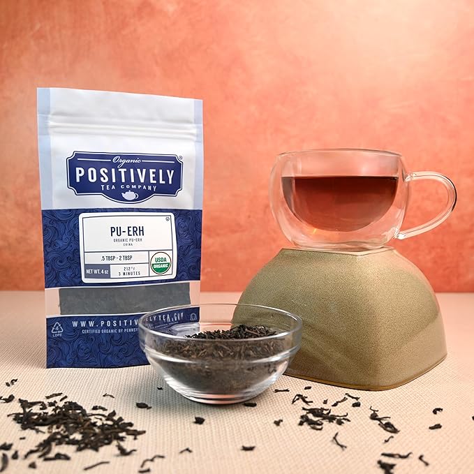 Organic Positively Tea Company, Pu-Erh Tea, Loose Leaf, 16 Ounce