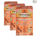 Twinings Gingerbread Joy Black Tea Individually Wrapped Bags, 20 Count (Pack of 3), Ginger & Cinnamon, Caffeinated, Enjoy Hot or Iced | Packaging May Vary