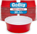 GoBig Red Party Cup Bowls - Large Disposable Plastic Bowls - 22 oz or 60 oz